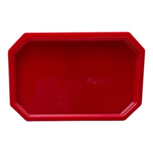 MINI BANDEJA LAPIDADA 19X13 VERMELHA